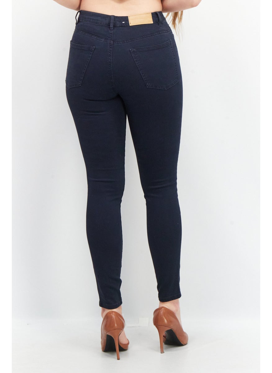 EDC Women Skinny Fit High Waist Stretchable Denim, Blue  - Image 4