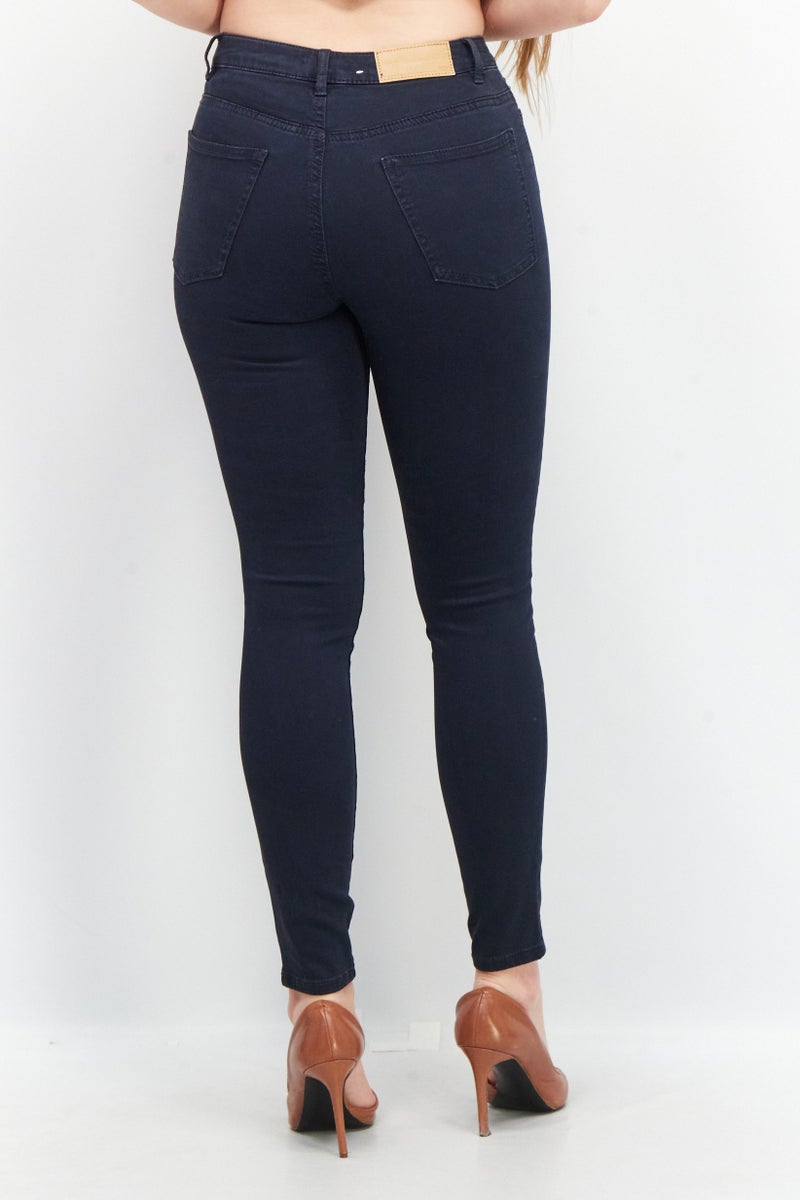 EDC Women Skinny Fit High Waist Stretchable Denim, Blue - Image 4