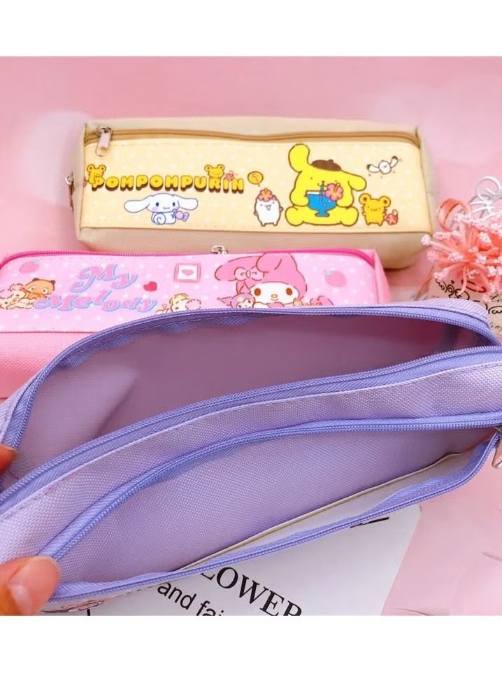 kuromi Kuromi Cartoon Double Zipper PU Multifunctional Large Capacity Pencil Case Stationery Pencil Case Neutral Pen Set  - Image 3