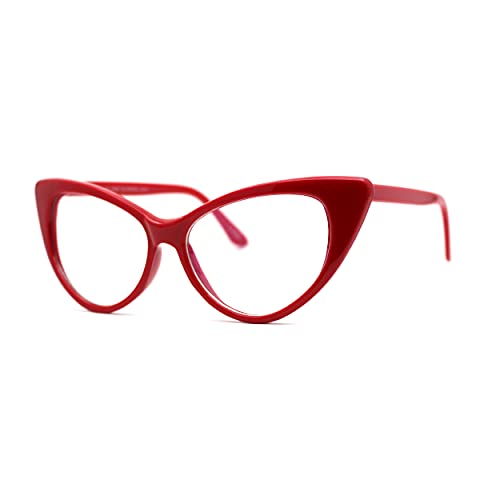 SA106 Classic Gothic True Cat Eye Frame Blue Light Filtering Computer Glasses Red - Image 2