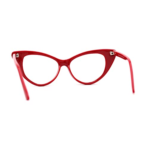 SA106 Classic Gothic True Cat Eye Frame Blue Light Filtering Computer Glasses Red - Image 4