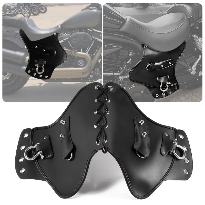 Leather Side Saddle Heat Shield Deflector PSLER Universal Motorcycle Rider Heat Shield Deflector for Touring Sportster