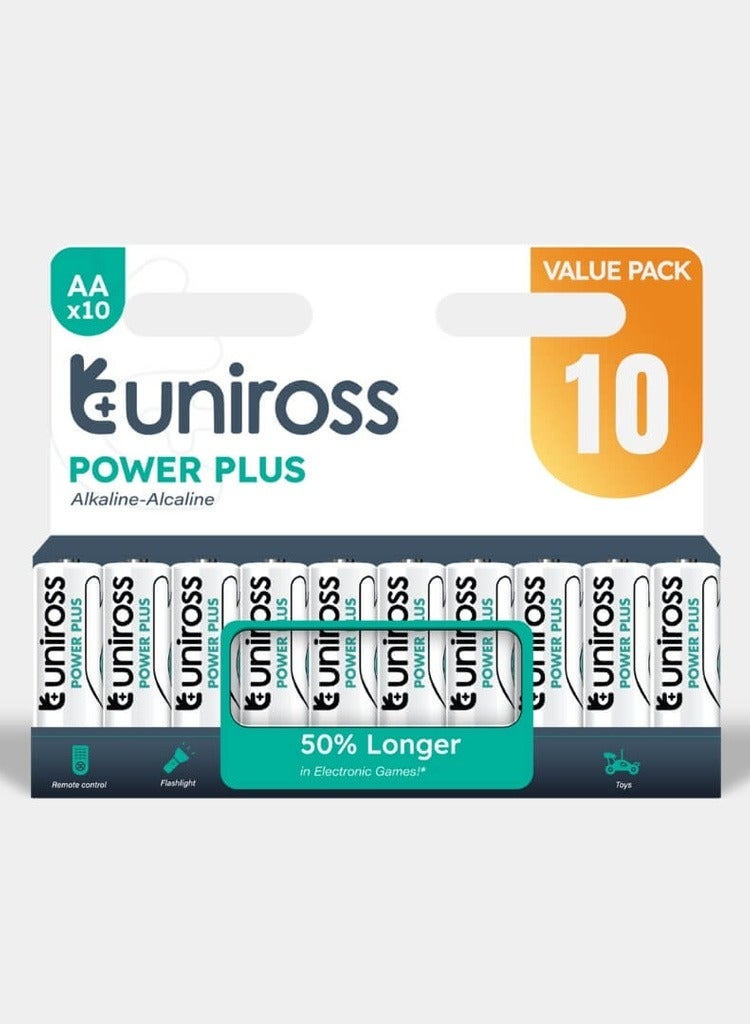 Uniross LR6 AA Power Plus Alkaline Battery (Pack 10)
