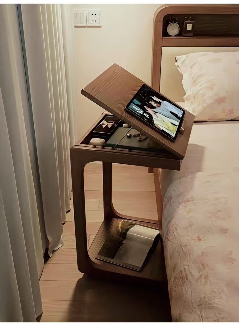 Kawkab C-Shaped Adjustable Computer Desk｜4-Angle Movable Desk with Lockable Silent Casters and Hidden Drawer｜Perfect for Living Room and Bedroom - Image 1