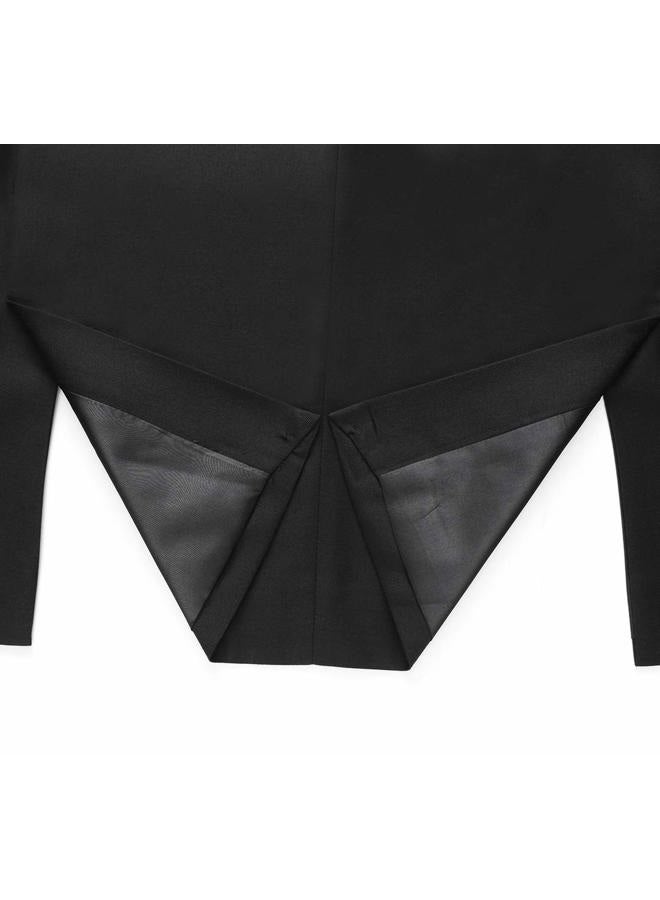 UNINUKOO Mens Suit Jacket Double Breasted Blazer Men Slim Fit Casual Prom Wedding Daily Tux Suit Coats Blazer, Black, 44 - Image 5