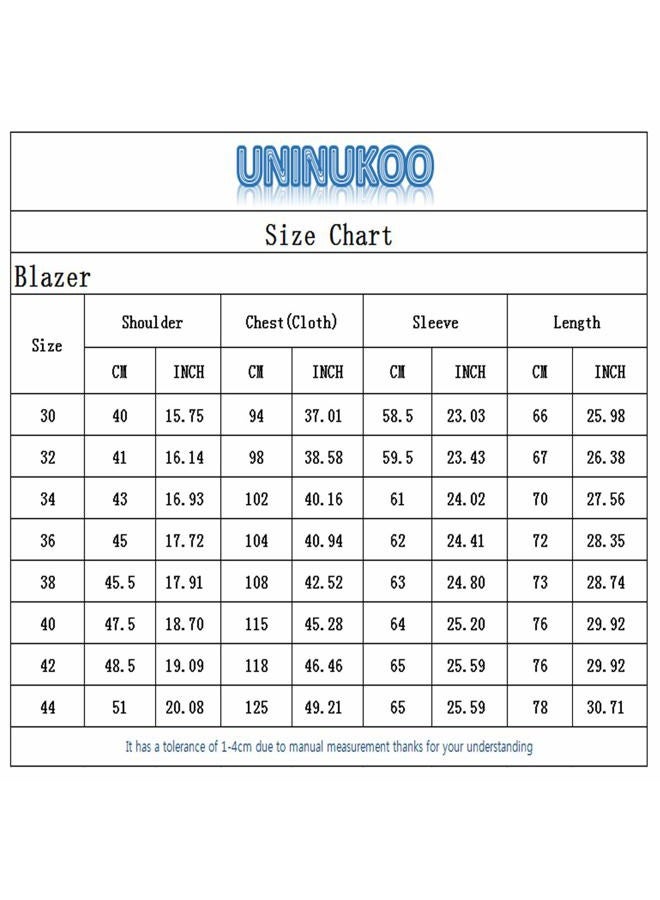 UNINUKOO Mens Suit Jacket Double Breasted Blazer Men Slim Fit Casual Prom Wedding Daily Tux Suit Coats Blazer, Black, 44 - Image 2