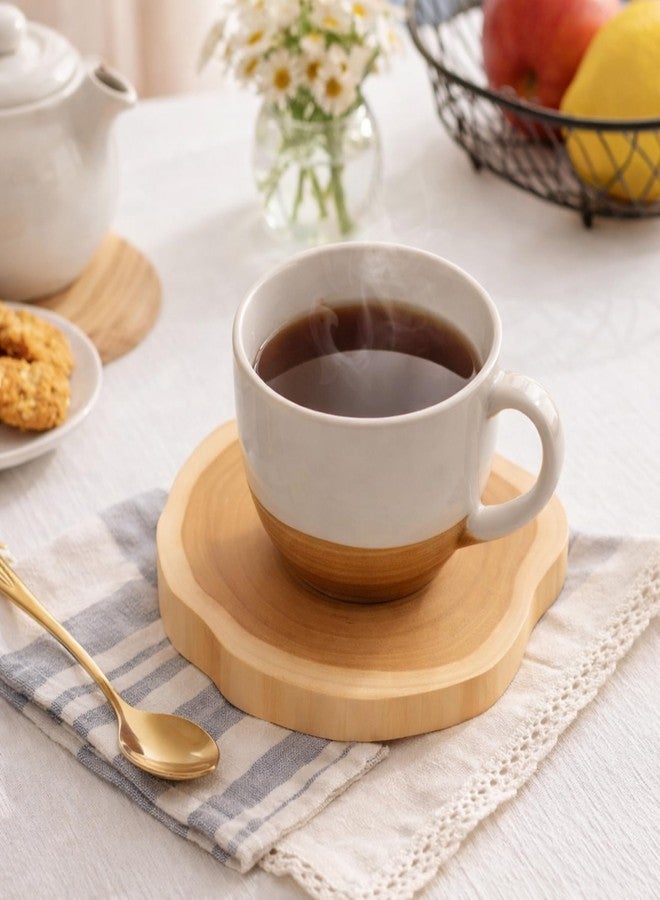 JUNERUSH Natural Wooden Coasters Premium Polished Thick Wood Log Coaster | Tea Coasters Set of 6 (Smooth Edge) - Image 2
