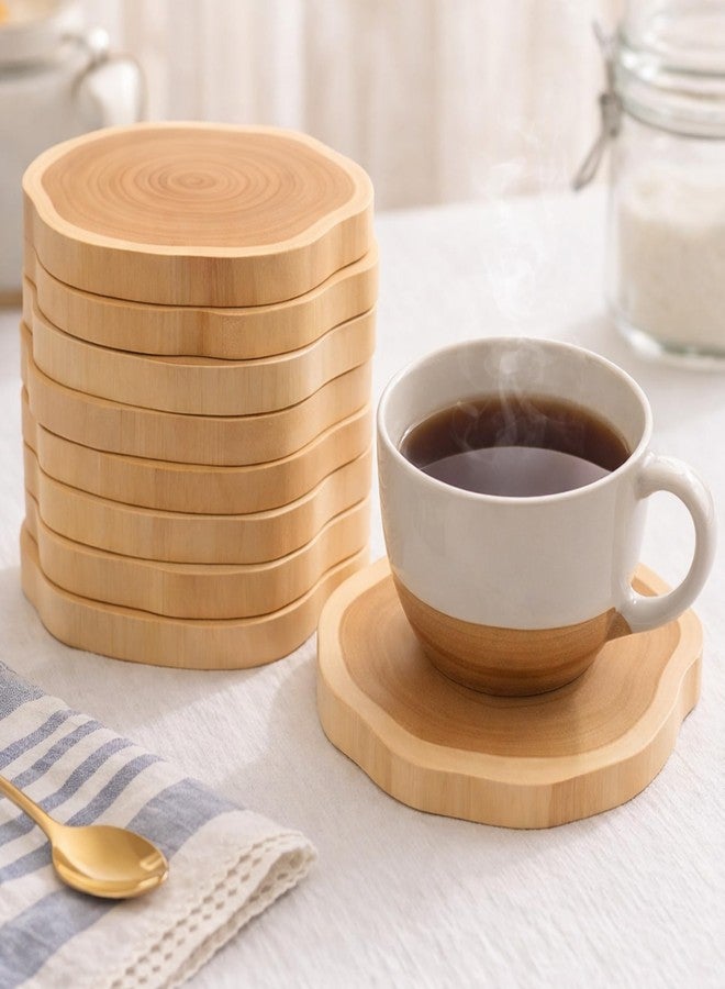 JUNERUSH Natural Wooden Coasters Premium Polished Thick Wood Log Coaster | Tea Coasters Set of 6 (Smooth Edge) - Image 5