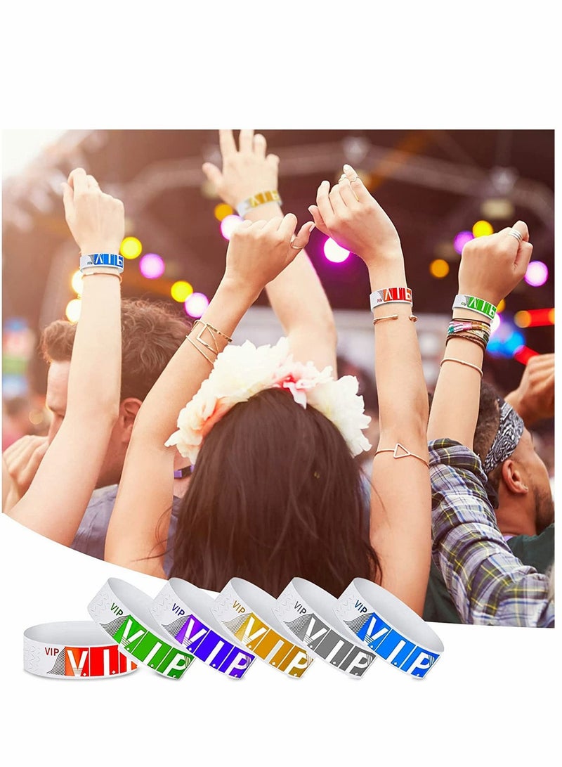 SYOSI VIP Paper Wristbands for Events 600 Pack Neon Colored Wrist Bands Waterproof Hand Lightweight Event Adhesive Party Club 0.79 x 10 Inch - Image 3