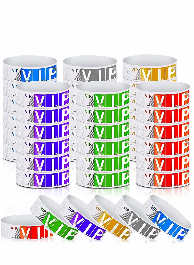 SYOSI VIP Paper Wristbands for Events 600 Pack Neon Colored Wrist Bands Waterproof Hand Lightweight Event Adhesive Party Club 0.79 x 10 Inch - Image 1