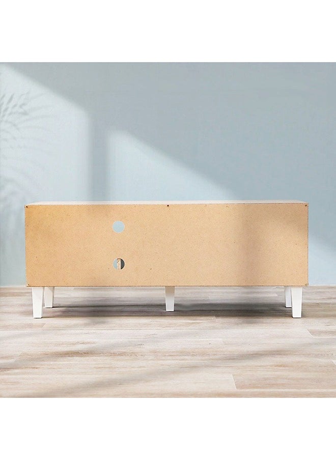 DANUBE HOME Elio TV Cabinet For Up To 32 Inches TV Entertainment Modern Design Wall Unit Furniture Wooden TV Stand For Living Room Bedroom TV Rack L120xW40xH49 cm Sonoma Oak/White  - Image 4