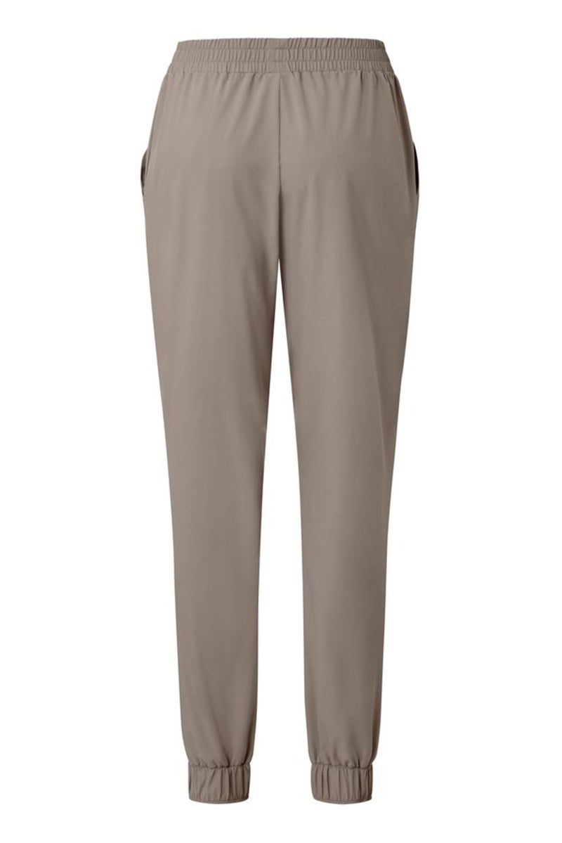 Tchibo Women Regular Fit Solid Jogger Pants, Beige  - Image 3