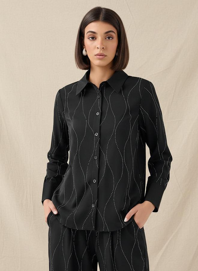 Splash FAV Shirt with Embellishment and Long Sleeves - Image 1
