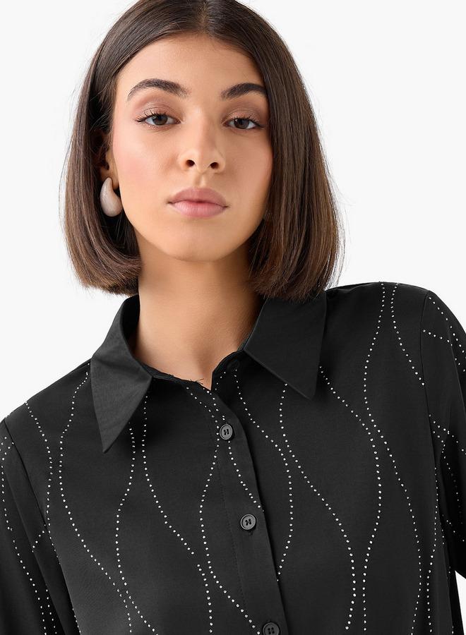 Splash FAV Shirt with Embellishment and Long Sleeves - Image 4