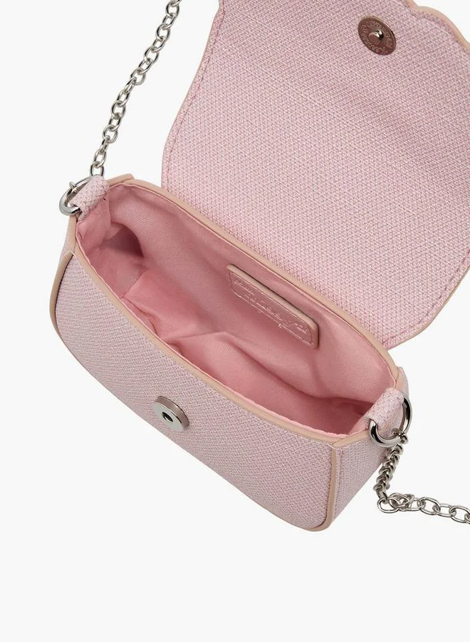 Little Missy Pink Embroidered Crossbody Bag with Chain Strap Ramadan Collection for Women | Best Price UAE