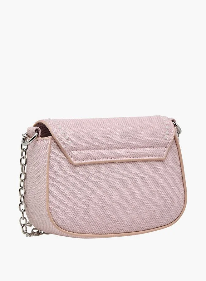 Little Missy Pink Embroidered Crossbody Bag with Chain Strap Ramadan Collection for Women | Best Price UAE