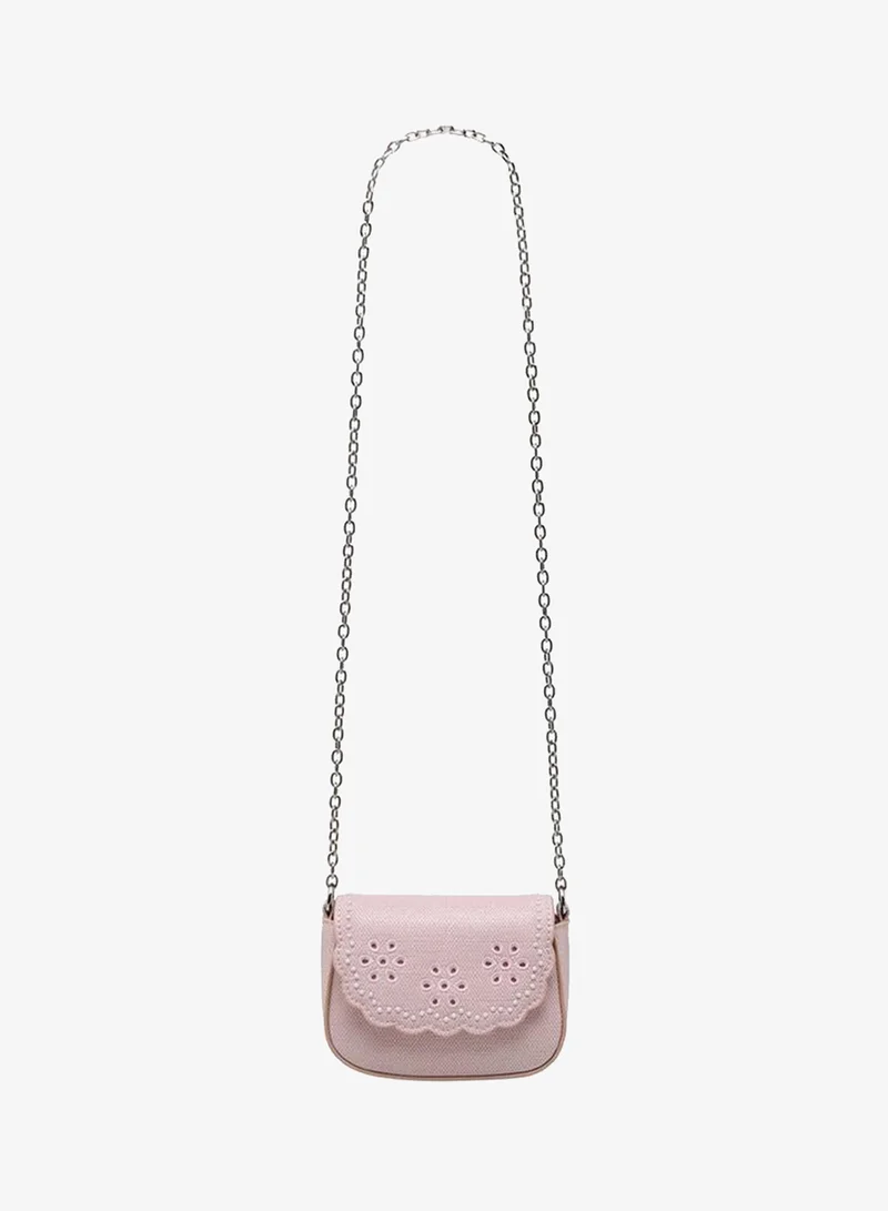 Little Missy Embroidered Crossbody Bag with Chain Strap Ramadan Collection