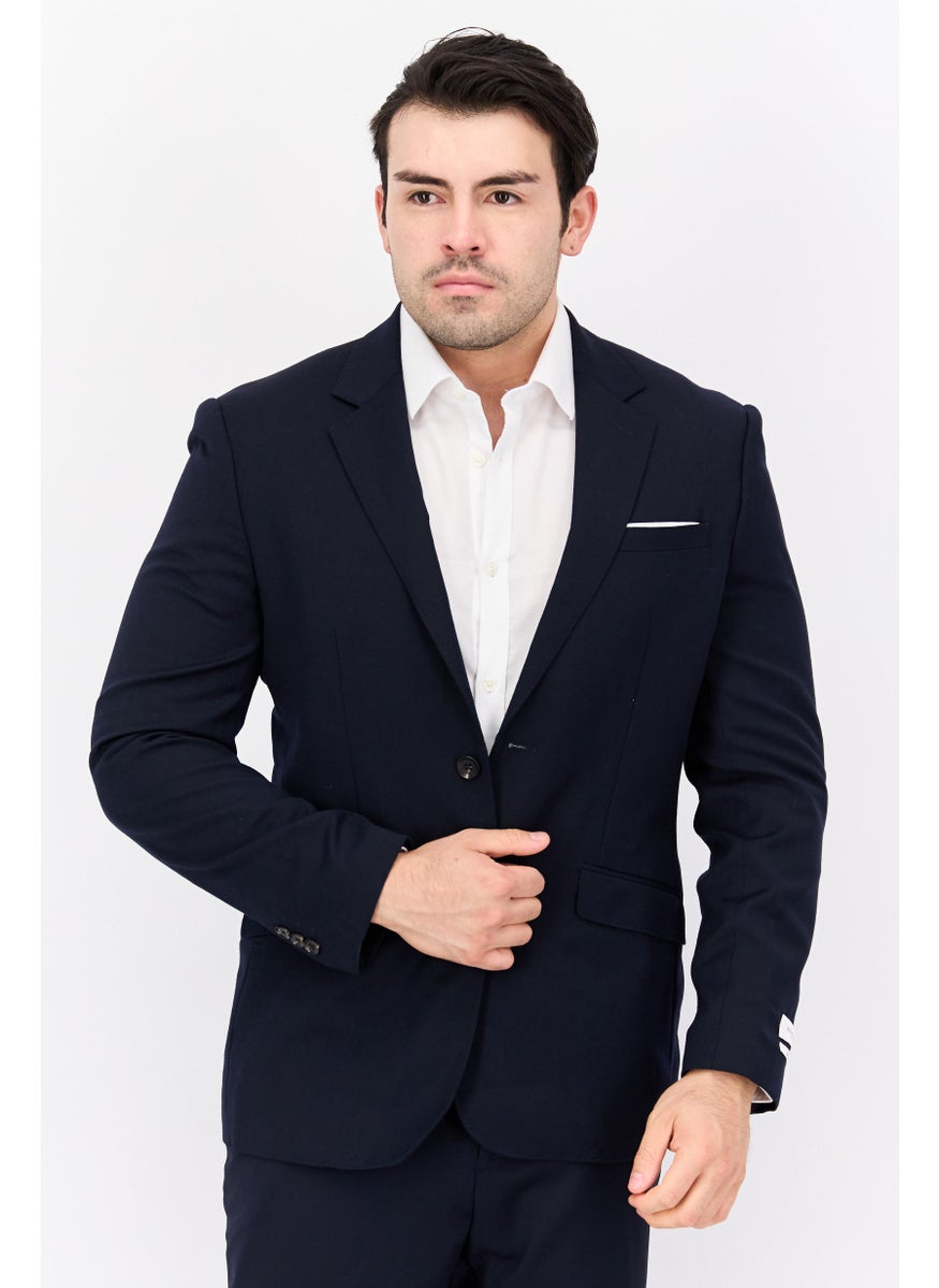 Selected Homme - Men Ultraflex Regular Fit Plain Suit Jacket, Navy - Image 1