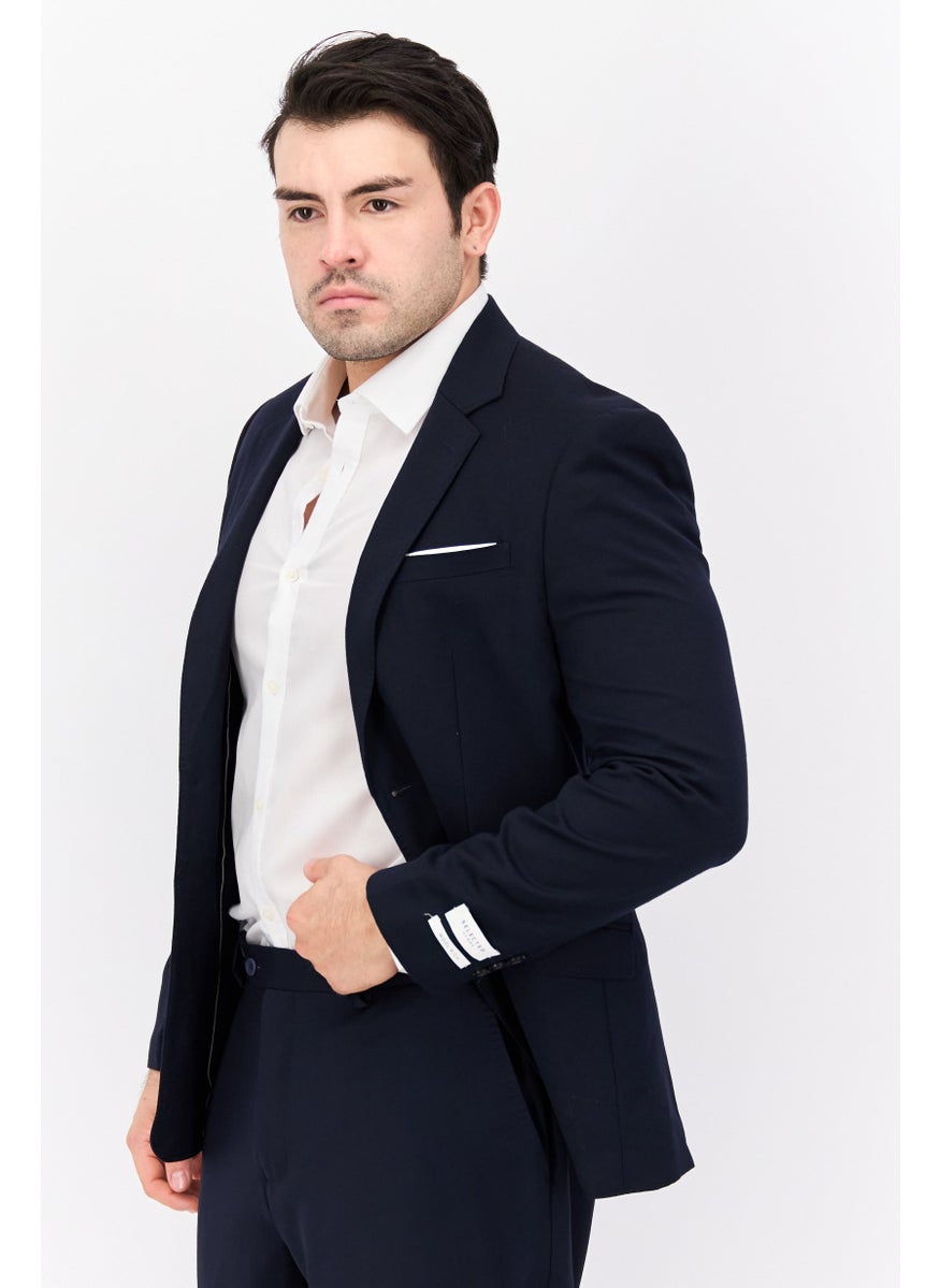 Selected Homme - Men Ultraflex Regular Fit Plain Suit Jacket, Navy - Image 1