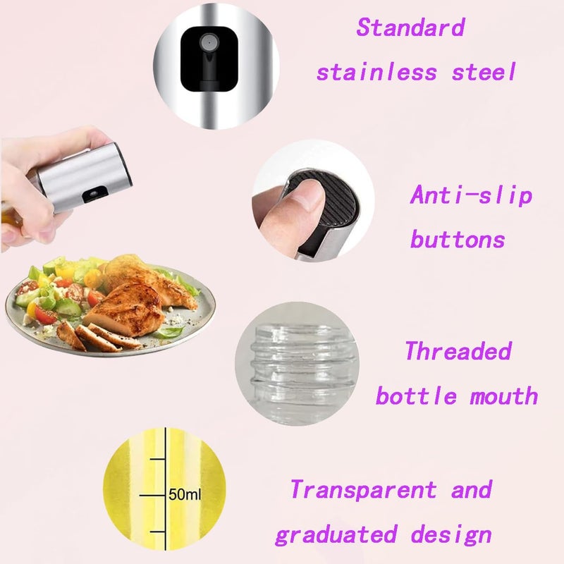 Duomama 100ml Glass Oil Sprayer with Brush & Funnel - Olive Oil Mister for Air Fryer, Salad, BBQ, Roasting - Healthy Cooking Spray Bottle - Easy Kitchen Tool for Grilling - Image 5