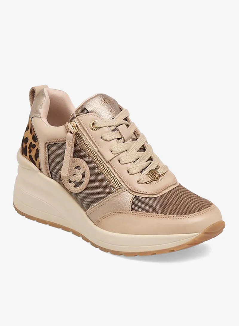 Carmela Women Panelled Leather Lace-Up Ankle Sneakers
