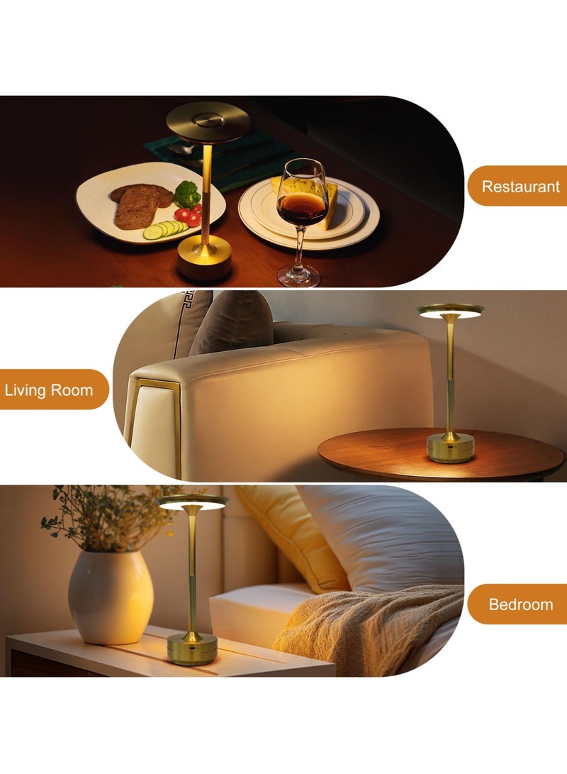 KYD Portable Knob LED Desk Lamp - 3W USB-C Rechargeable, 3 Color Temperatures Touch Control, Aluminum & Acrylic Minimalist Light for Office/Bedroom/Travel, 2000mAh Battery Giftable Lighting - Image 4