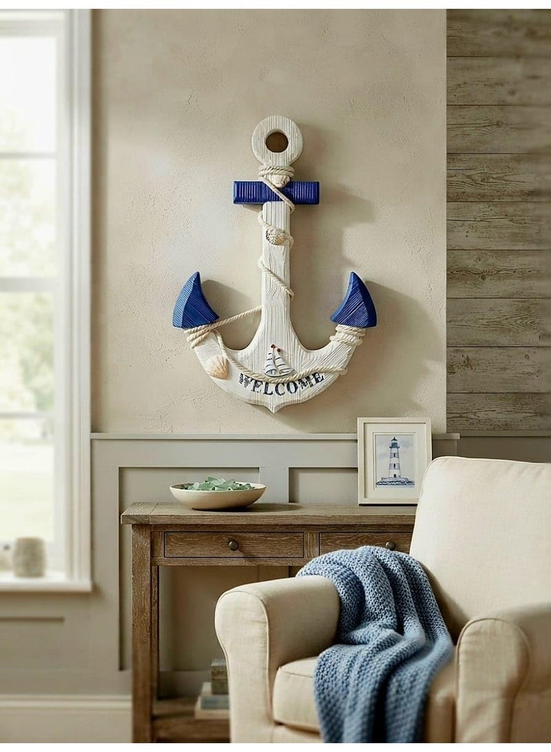 Nautical Anchor Wall Décor Welcome Sign - Coastal Beach House Marine Wall Hanging - Image 4