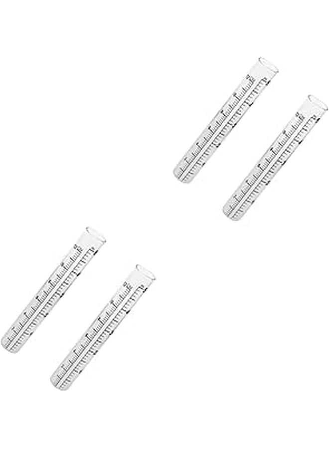 4 Pieces Gauge Test Tube with Scale for Accurate Rainfall Measurement Flat Bottom Design Outdoor Farming Meteorological Research - Image 1