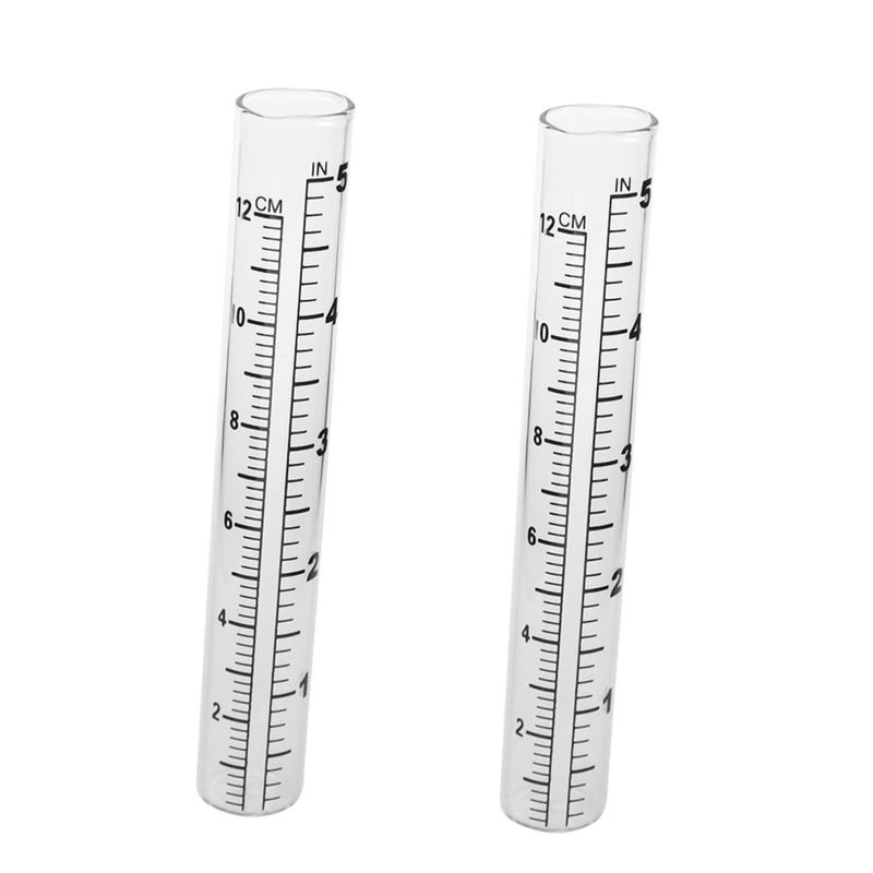 4 Pieces Gauge Test Tube with Scale for Accurate Rainfall Measurement Flat Bottom Design Outdoor Farming Meteorological Research - Image 3