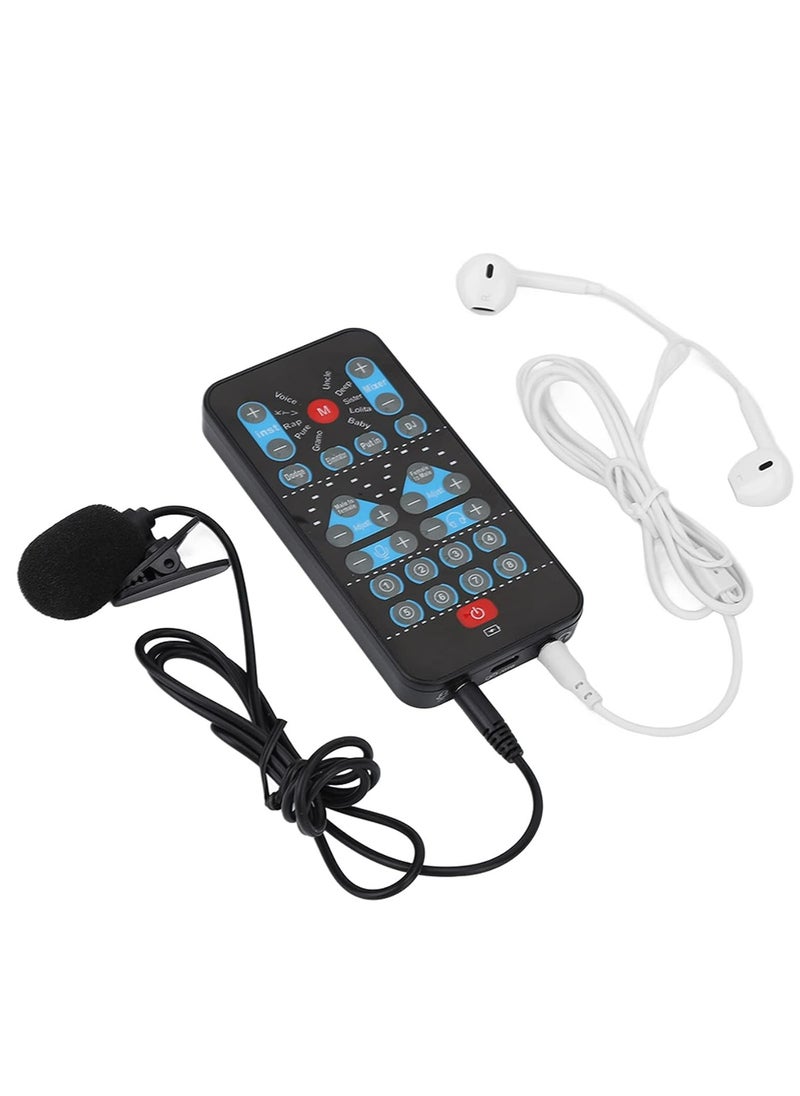 Generic Live Sound Card Voice Changer,Handheld Sound Card Mini Voice Changer Device 8 Fixed Sound Effects Plug and Play,Gaming Recording,for Mobile Phone Computer  - Image 1