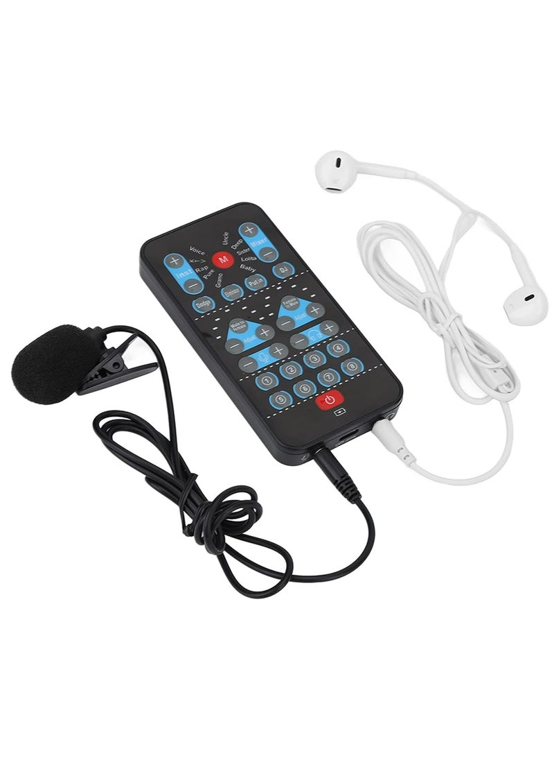 Generic - Live Sound Card Voice Changer,Handheld Sound Card Mini Voice Changer Device 8 Fixed Sound Effects Plug and Play,Gaming Recording,for Mobile Phone Computer - Image 1