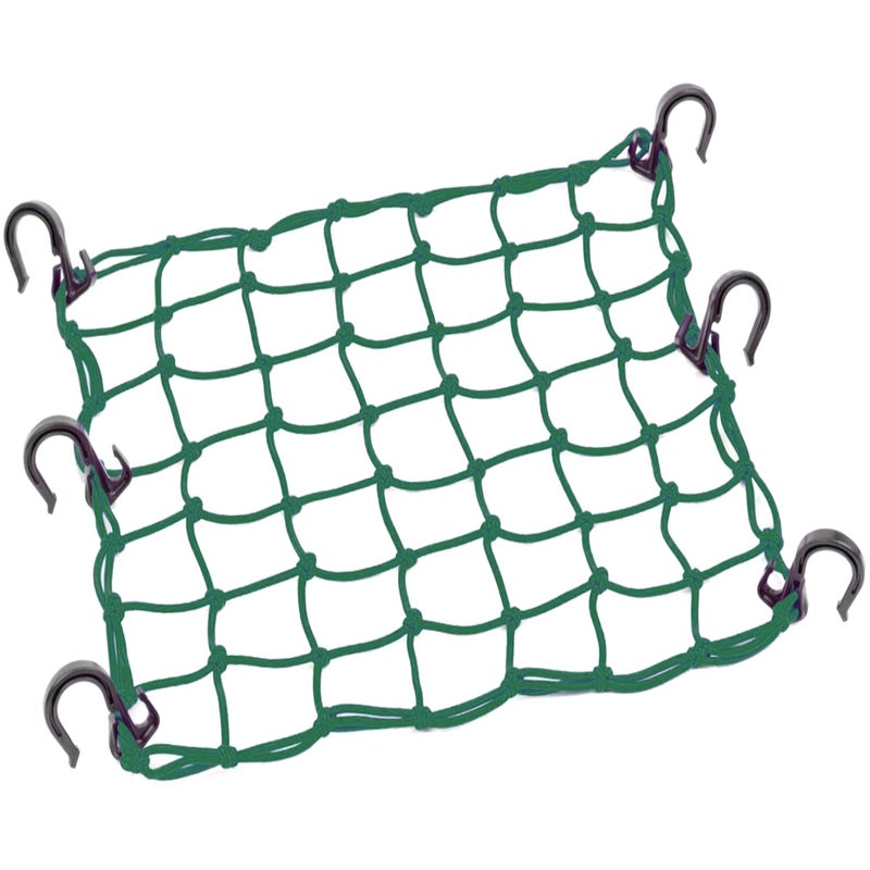 Zuozee ZUOZE Small Cargo Net 15x15 Stretches to 30x30 with Thicken Hooks Natural Latex Core Tight 2x2 Mesh Heavy Duty Bungee Net for Motorcycle Helmet Bike ATV UTV Luggage Army Green 1 Pack - Image 3