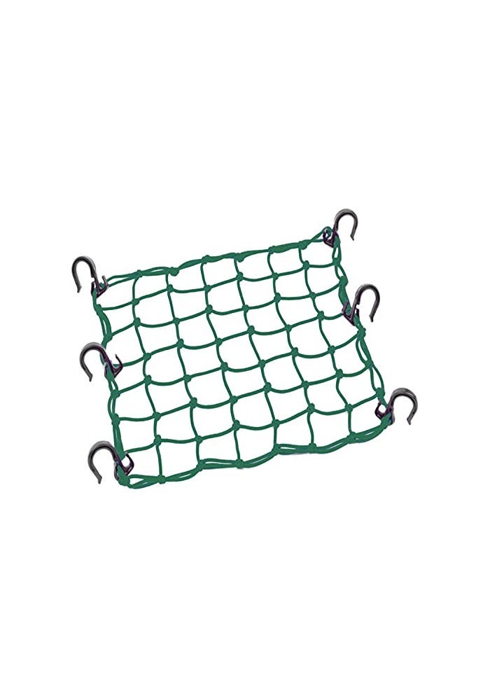 Zuozee ZUOZE Small Cargo Net 15x15 Stretches to 30x30 with Thicken Hooks Natural Latex Core Tight 2x2 Mesh Heavy Duty Bungee Net for Motorcycle Helmet Bike ATV UTV Luggage Army Green 1 Pack - Image 1