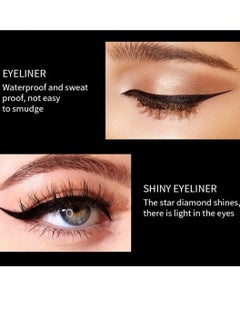 YANQINA Eyeliner Along Slip Waterproof Cool Black Paste Eyeliner Makeup Waterproof Eyeliner Makeup with Lock Color Essence Fine Plus Along Slip Eyeliner Soft Pen Head Eyeliner Pencil  - Image 2
