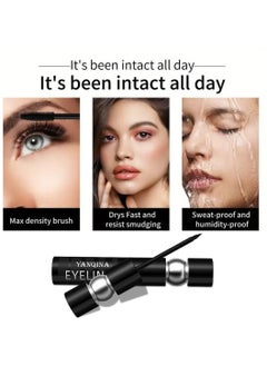 YANQINA Eyeliner Along Slip Waterproof Cool Black Paste Eyeliner Makeup Waterproof Eyeliner Makeup with Lock Color Essence Fine Plus Along Slip Eyeliner Soft Pen Head Eyeliner Pencil  - Image 4