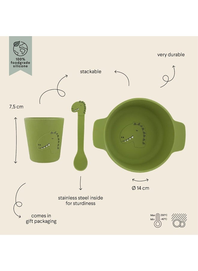 Trixie Silicone Eerste Maaltijd Set Mr. Dino - Image 2