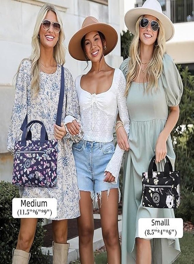 AOCINA Mini Tote Bag with Multi Pockets Small Crossbody Bags for Women Nylon Printed Shoulder Bag(Stone gray) - Image 3