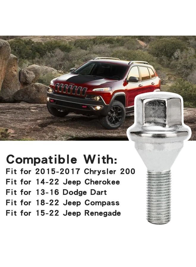 VODCACA 20pcs Wheel Lug Bolts M12x1.25 for 2014-2022 Jeep Cherokee, Upgrade 19mm Hex Length 28mm, Replace# 611-005 Compatible with Dodge Dart, Compass, Renegade, Chrysler - Image 3