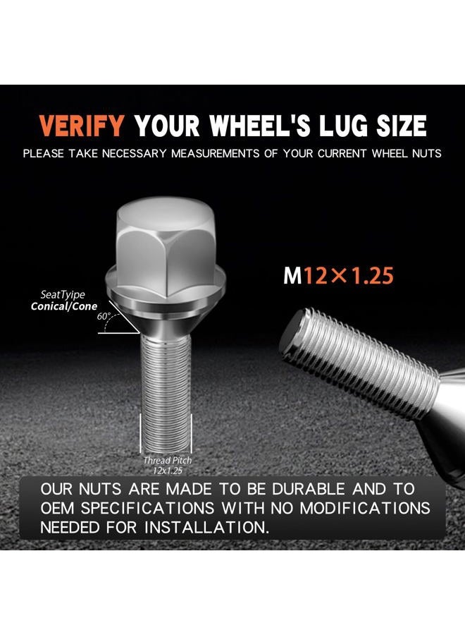 VODCACA 20pcs Wheel Lug Bolts M12x1.25 for 2014-2022 Jeep Cherokee, Upgrade 19mm Hex Length 28mm, Replace# 611-005 Compatible with Dodge Dart, Compass, Renegade, Chrysler - Image 4