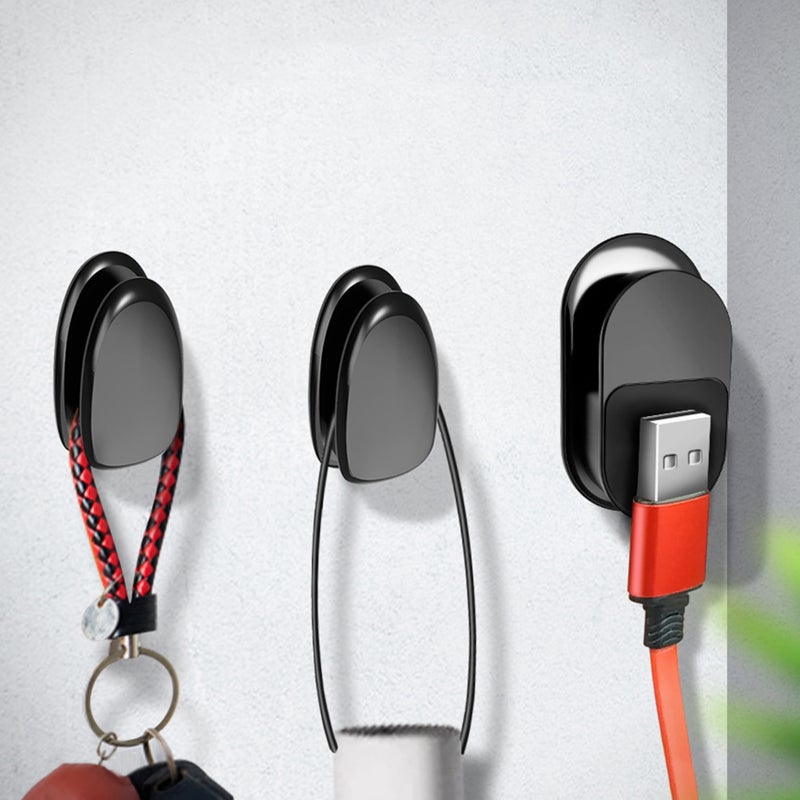 🏠 مجموعة من ٣ حوامل هاتف مغناطيسية صغيرة مع خطاف عملي مقاوم متين وواقي لاصق مع صفيحة حديد للاستخدام المنزلي المكتب السيارة - Image 2