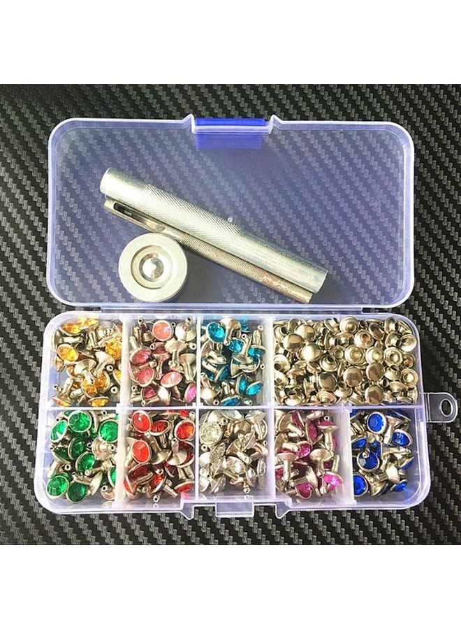 240pcs 8 Colors Punk Diamond Spikes Rivets Rhinestone Studs Decor Rivets For Leather Belt Handbag Double Sided DIY - Image 3