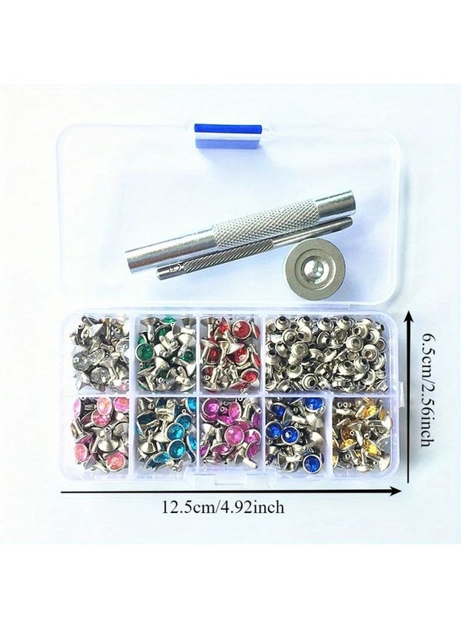 240pcs 8 Colors Punk Diamond Spikes Rivets Rhinestone Studs Decor Rivets For Leather Belt Handbag Double Sided DIY - Image 2
