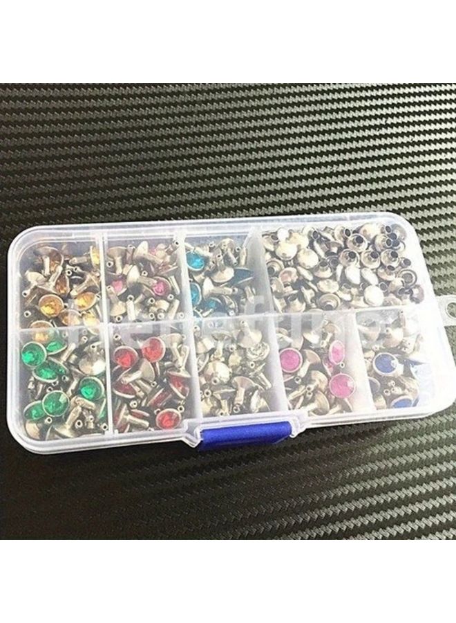 240pcs 8 Colors Punk Diamond Spikes Rivets Rhinestone Studs Decor Rivets For Leather Belt Handbag Double Sided DIY - Image 5