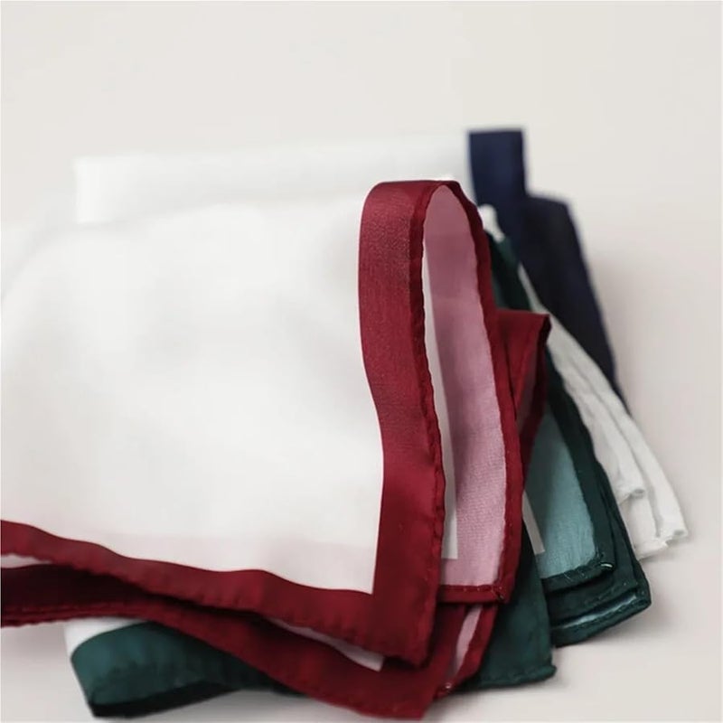 Green Pocket Squares For Men 18PCS Vintage Color Edge Handkerchief Suit Accessories - Image 4
