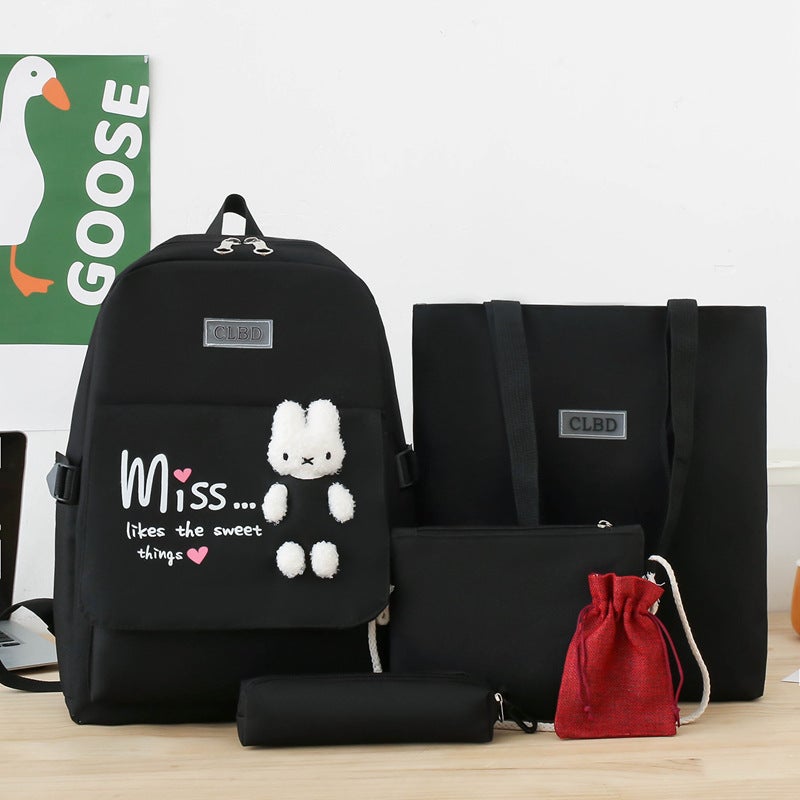 Korean Style Girl Backpack, Large Capacity Oxford Cloth, Simple Double Shoulder Bag - Image 3
