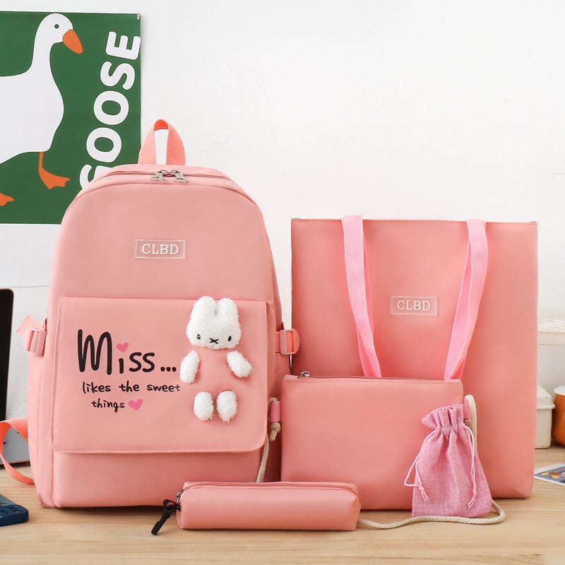 Korean Style Girl Backpack, Large Capacity Oxford Cloth, Simple Double Shoulder Bag - Image 4