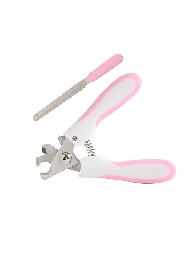 2 قطعة ماكينة قص الأظافر ومجموعة الملفات أبيض/وردي/فضي - Image 1