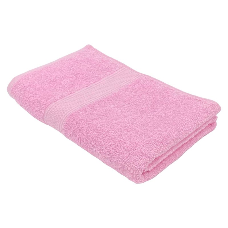 PatPug 100 Indian Ultra Soft Cotton 380 GSM Highly Absorbent Fade Resistant Large Bath Towel Sweet Pink - Image 1