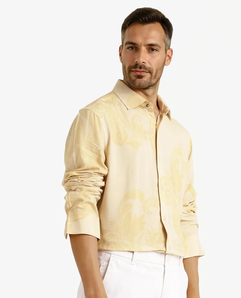 Rare Rabbit Men's Viscose Printed Shirt