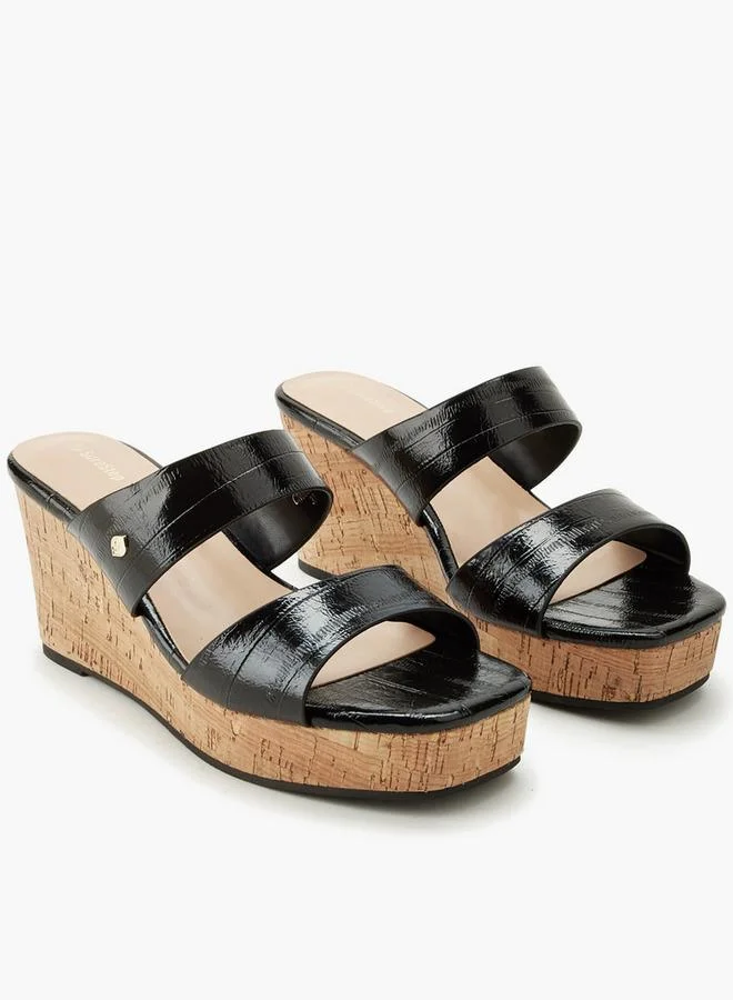 Surestep Women Textured Wedge Heel Sandals